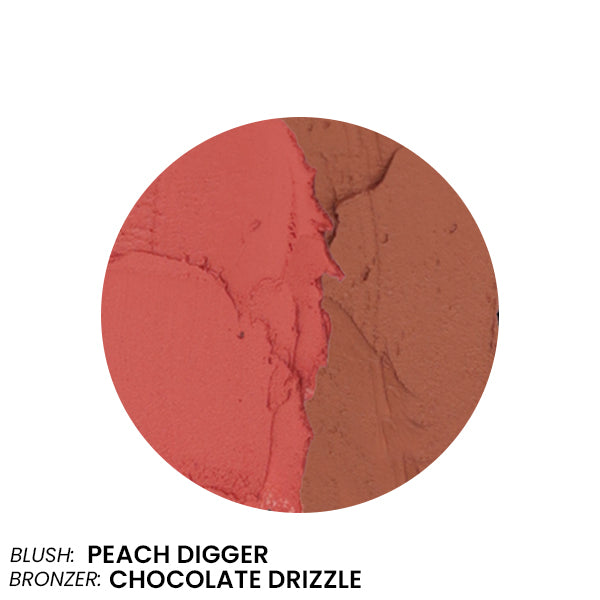 GLOWBOT I PEACH DIGGER/ CHOCOLATE DRIZZLE I BLUSH AND BRONZER DUO