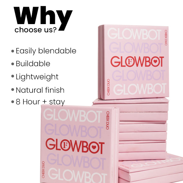 GLOWBOT I PEACH DIGGER/ CHOCOLATE DRIZZLE I BLUSH AND BRONZER DUO