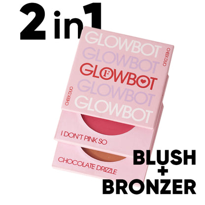 GLOWBOT I PEACH DIGGER/ CHOCOLATE DRIZZLE I BLUSH AND BRONZER DUO