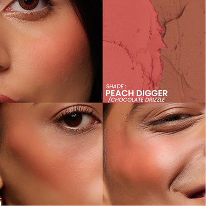 GLOWBOT I PEACH DIGGER/ CHOCOLATE DRIZZLE I BLUSH AND BRONZER DUO